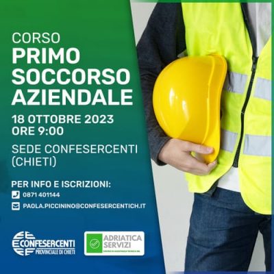 Apertura iscrizione Corso Primo soccorso aziendale Settembre 2023