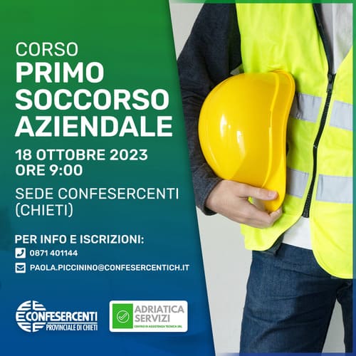 Apertura Iscrizione Corso Primo Soccorso Aziendale 2023