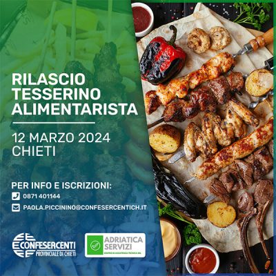 Rilascio tesserino alimentaristi 12 Marzo 2024 – Chieti