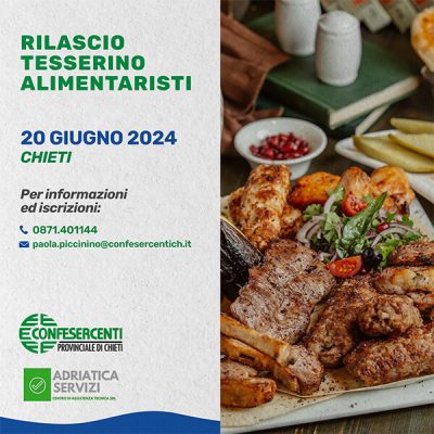 Rilascio tesserino alimentaristi 20 Giugno 2024 – Chieti