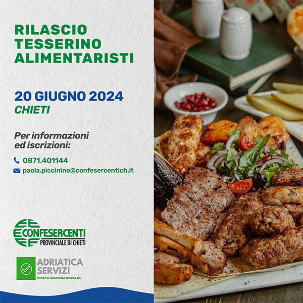 Rilascio tesserino alimentaristi giugno